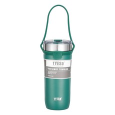 TYESO 泰碩 真空不鏽鋼手提束帶保溫杯 附吸管, 綠色, 710ml, 1個