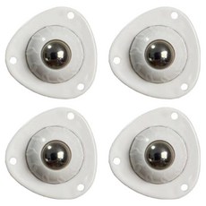 DAON 低噪音圓三角黏貼式移動輪 球型腳輪, 白色, 1套