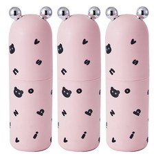 아우라팸 곰돌이 심플 칫솔 케이스, 핑크, 3개