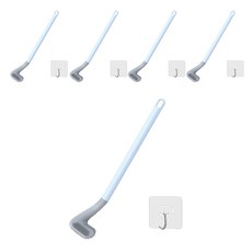 Mersong 矽膠縫隙馬桶刷 浴室彎曲清潔刷, 5個, 藍色