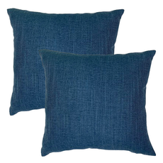 J&N 尼克亞麻抱枕 2個, 藍色