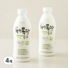 건국유업 무항생제 인증 착한목장 우유, 750ml, 4개