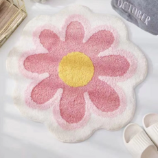 韓風插圖圓形仿羊絨地毯