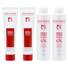 폴톤 BBQ 크림 150ml + 옥시던트 6% 산화제 150ml 세트, 5GN 새치를 위한 갈색, 2개