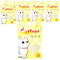 Catfeet 除臭水晶貓砂 快速吸附異味 極省用量 5L, 檸檬, 6袋