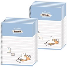 뭉구 1000 보바 스프링 영어노트, 블루, 10개