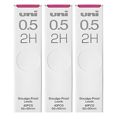 Pentel 飛龍文具 HI-POLYMER 自動鉛筆芯 UL-S-0.5-40 2H, 3個