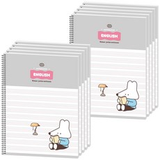 뭉구 1000 보바 스프링 영어노트, 그레이, 10개