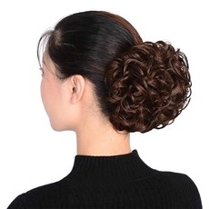 하이유니 롤 빵 왕 똥머리 밴드 헤어피스, 라이트브라운, 1개