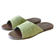 i Slippers 台灣犀利趴 品味系列 布面皮質室內拖鞋, 漾色 綠, L(26.5cm), 1雙