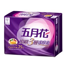 五月花 頂級蓬厚柔三層抽取衛生紙 玫瑰果油, 24包, 1袋