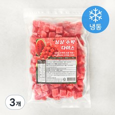 지엔씨푸드 싱싱 수박다이스 (냉동), 3개, 1kg