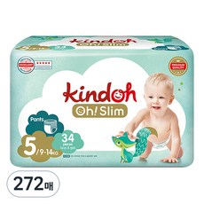 kindoh Oh! Slim優質超薄褲型尿布, 第5階段, 272片