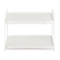 efactory Judy N 瀝水杯碗餐具收納架附托盤, 白色, 2層, 1個