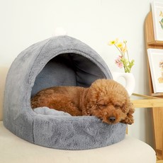 개과천선 狗狗 KASO 圓形冬季寵物屋, 1個, 灰色