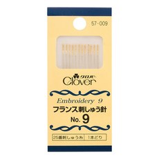 Clover cl57-009 刺繡針 適用於精緻手作 輕鬆穿過布料 享受流暢刺繡體驗, No. 9, 1件
