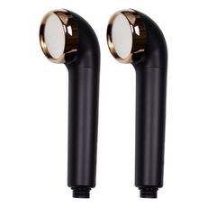 SAMWON COBRA 強力水壓微細孔蓮蓬頭, 2個, 黑色