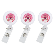 TOY STORY 玩具總動員 熊抱哥伸縮證件扣, 半身草莓 粉色, 3個