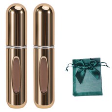 ajj 휴대용 향수 공병 5ml x 2p + 파우치, 1개, 13 브라이트 골드