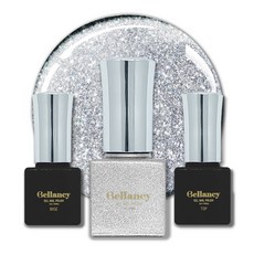 Looks bio Bellancy凝膠美甲一步膠+底膠+封層膠組, 1套, Bellancy Base 5ml+SN-34 Glitter Normal Silver 5ml+Bellancy Top 5ml