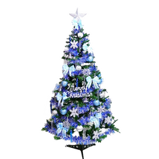 摩達客 2尺樹適用 聖誕裝飾配件包組 藍雪銀系 (不含聖誕樹/不含燈), 不適用, 1組