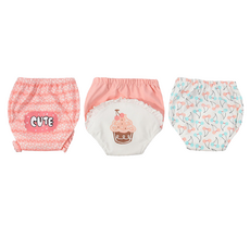 Vanibaby 幼兒學習褲 Set 3件, 6層脫脂紗布, 防水透氣, 醫學級脫脂棉, 100cm, 粉紅蛋糕, 1組
