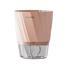 DAISYAHN 斜紋底部澆水塑膠花盆, 1個, 粉紅色