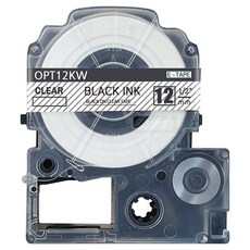 오피스토어 앱손 호환 라벨테이프 OPT12KW, 투명바탕 검정글자, 12mm