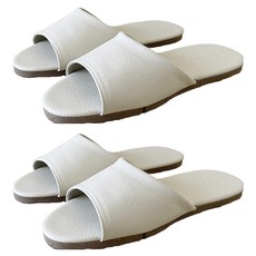 TAIWAN SLIPPER 台灣犀利趴 純色 皮質室內拖鞋, 奶油米, 2雙