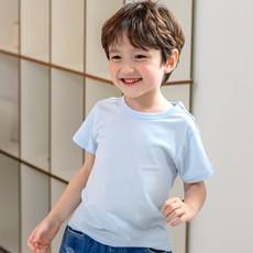 보누맘 아동용 통기성 에브리데이 순면 베이직 반팔 티셔츠
