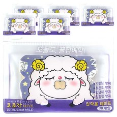 KOROJAM 溫和款夢鄉貓咪圖案閉嘴貼片 30入, 6個