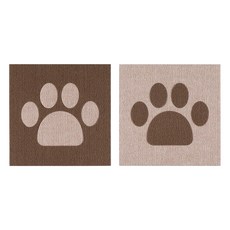 SANKO 狗狗腳掌地墊 兩枚入 聚酯纖維 丙烯酸樹脂, 棕色, 2片