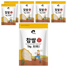엉클탁 국산 찹쌀, 1kg, 6개