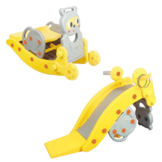 CHING-CHING 親親 小浣熊溜滑梯 + 搖搖, 黃色, 1組