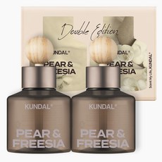 쿤달 퍼퓸 차량용 방향제 75ml 2p + 우드볼 스틱 2p 세트, 페어앤프리지아, 1세트