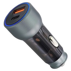 에이스피드 차량용 시거잭 QC3.0 + PD 투명시리즈 고속 충전기, C48, 그레이