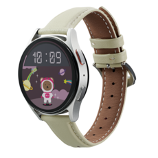 w9999 現代皮革錶帶, 燕麥色, Galaxy Watch 7/6/6 Classic/5/5 Pro/4/4 Classic/3/Active2/Active 20mm