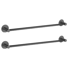 마켓플랜 스페이스 무타공 수건걸이 50cm, 블랙, 2개