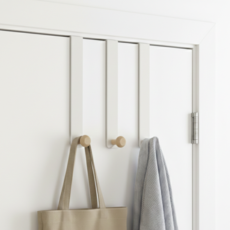 슬로앤 우드볼 문 걸이형 옷걸이 23 x 3 cm, 화이트, 3개