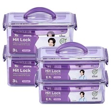 에코센스 히트락 올트라이탄 프리미엄 밀폐용기, 1개, 2100ml(2P) + 3000ml(2P)