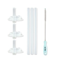 BBTTO 替換吸管 3入+替換吸嘴 3入+吸管清潔刷組, 混色, 1組
