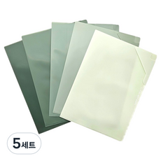 티처스 그라데이션 L홀더 파일 5종 세트, 그린, 5세트