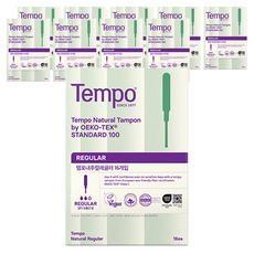 템포 내추럴 탐폰, 레귤러, 16개입, 10개