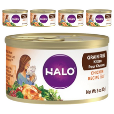 Halo 嘿囉 幼貓雞肉泥無穀主食罐, 鮮燉雞肉, 85g, 5罐