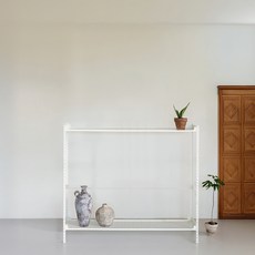 아임랙 녹방지 화분선반 슬림랙 1000 x 300 x 900 mm, 크림 화이트, 2단