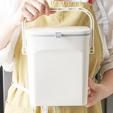 LIVINU 掛式手提廚餘桶 5L, 1個, 米色