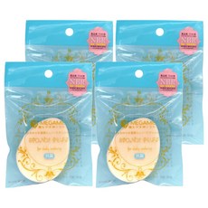MEGAMIE 100%NBR高密度抗菌兩用粉撲 NB2, 4個, 膚色