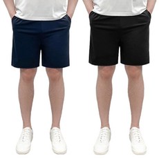 AnotherD 2件組 防皺可烘乾 5分鬆緊帶褲 輕量男褲 透氣四向彈力褲