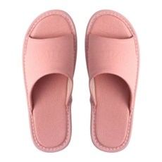 SMILE 頭層牛皮防滑室內拖鞋, 粉色, 1雙
