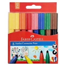 FABER-CASTELL 輝柏 66-2000-08 JUMBO連接筆, 8色, 1盒